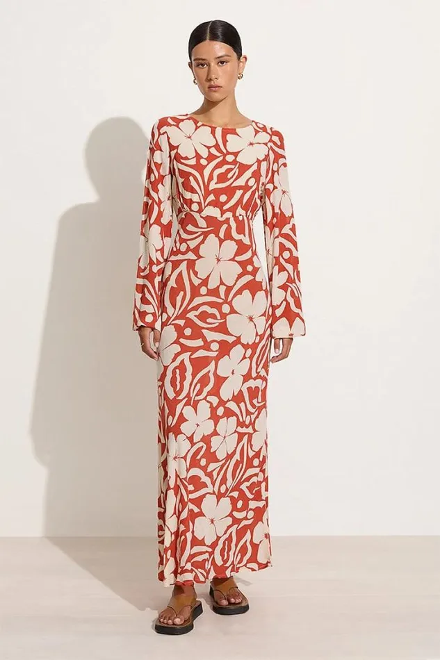 Women Faithfull The Brand Dresses Shiva Maxi Dress Pavito Floral Watermelon 8211 Final Sale