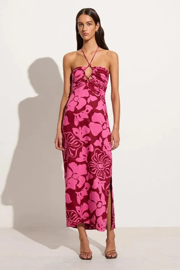 Women Faithfull The Brand Dresses Tortugas Midi Dress Mica Floral Pink