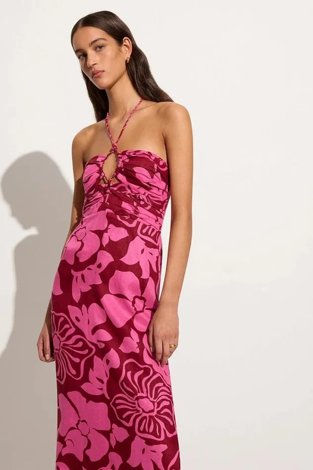 Women Faithfull The Brand Dresses Tortugas Midi Dress Mica Floral Pink