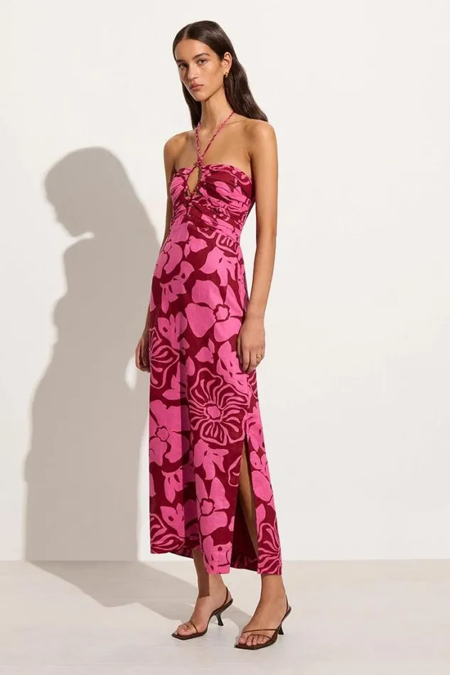 Women Faithfull The Brand Dresses Tortugas Midi Dress Mica Floral Pink