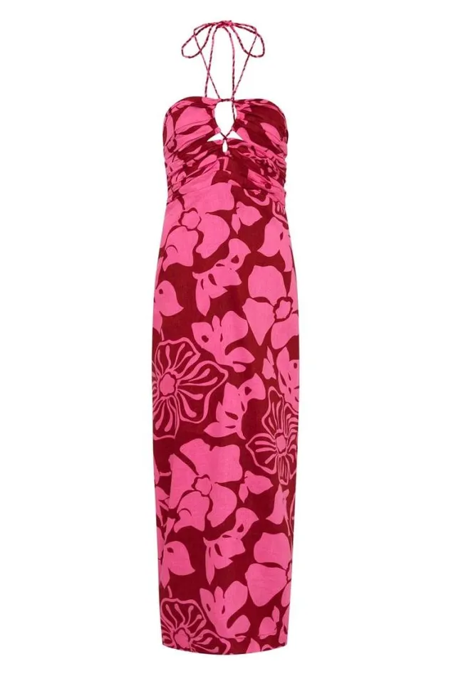 Women Faithfull The Brand Dresses Tortugas Midi Dress Mica Floral Pink