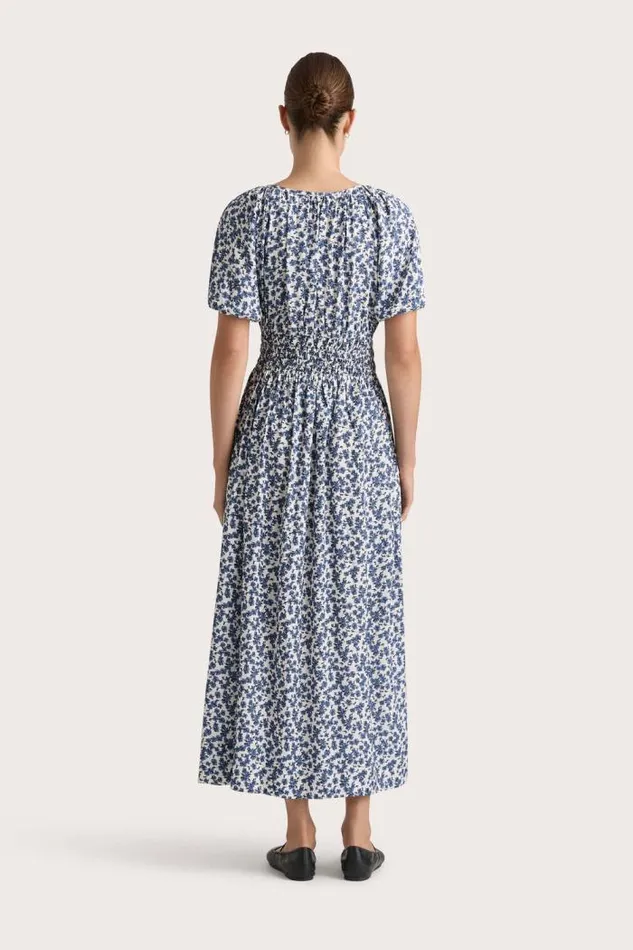 Women Faithfull The Brand Dresses Valras Midi Dress Leilani Mid Blue