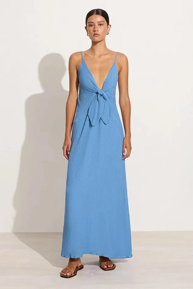Women Faithfull The Brand Dresses Verona Midi Dress Chambray Blue 8211 Final Sale Women Faithfull The Brand Dresses Verona Midi Dress Chambray Blue 8211 Final Sale