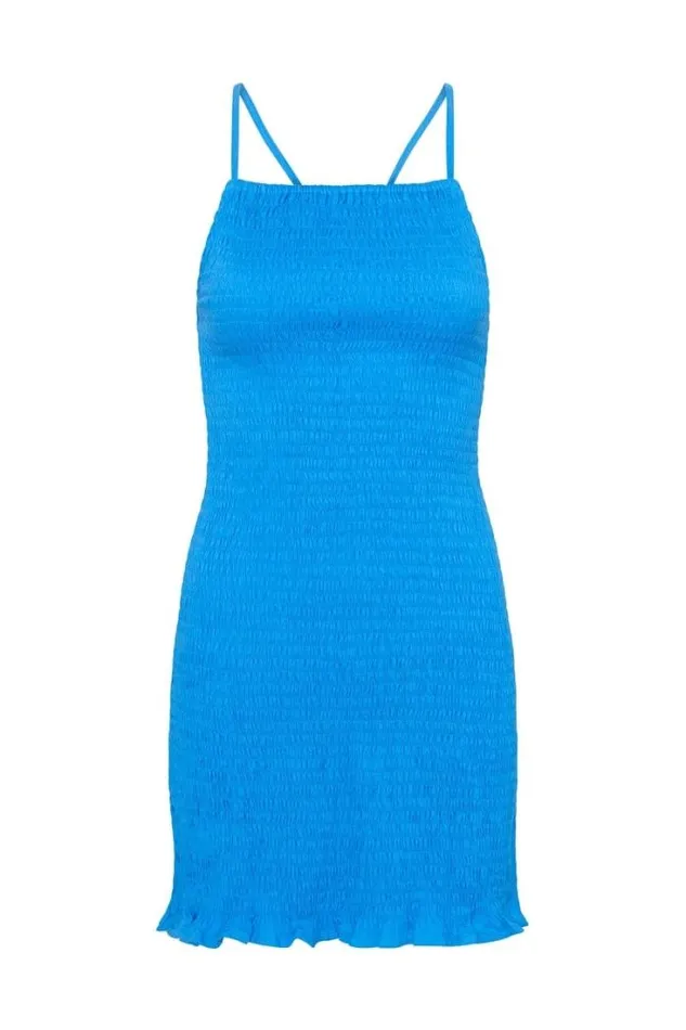 Women Faithfull The Brand Mini Dresses Alani Mini Dress Turquoise 8211 Final Sale