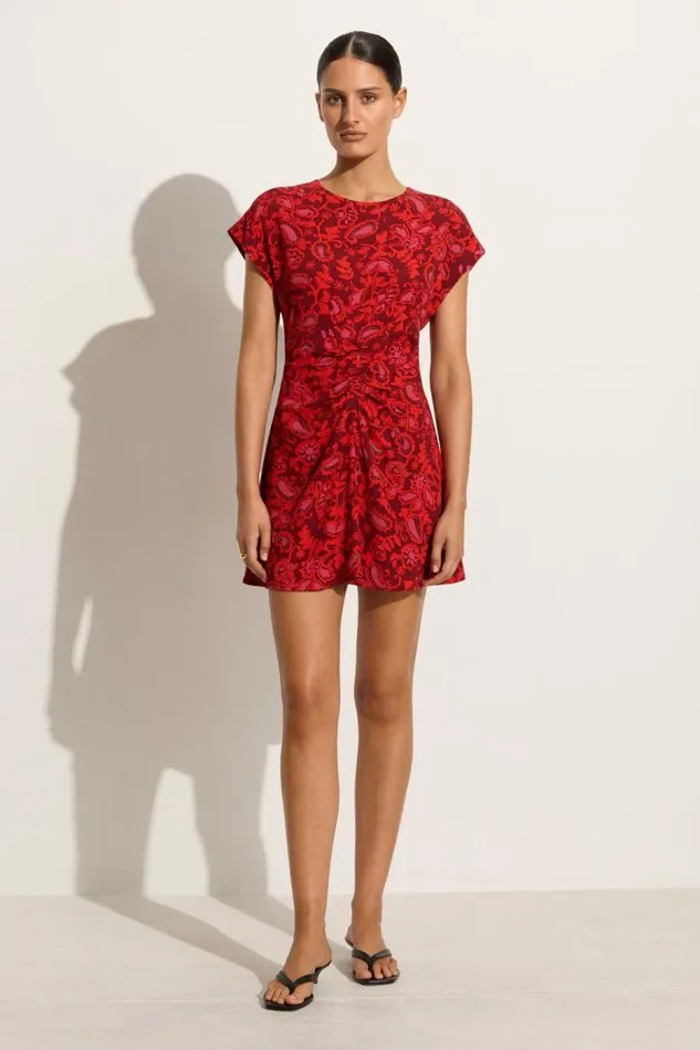 Women Faithfull The Brand Mini Dresses Celestina Mini Dress Selcetta Paisley Red