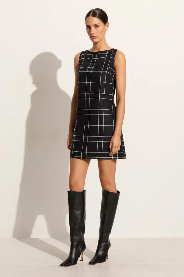 Women Faithfull The Brand Mini Dresses Lui Mini Dress Letizia Check Black