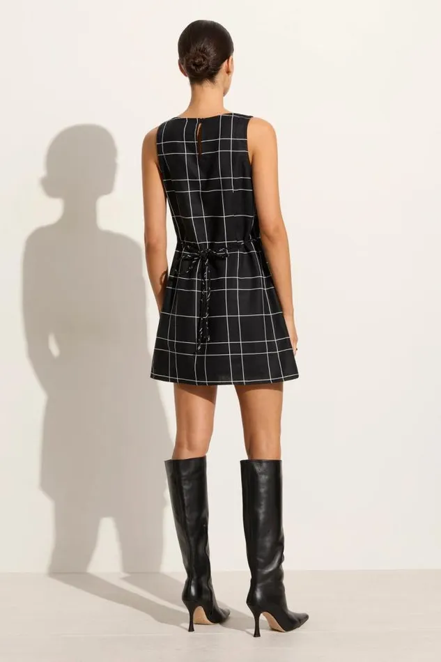 Women Faithfull The Brand Mini Dresses Lui Mini Dress Letizia Check Black