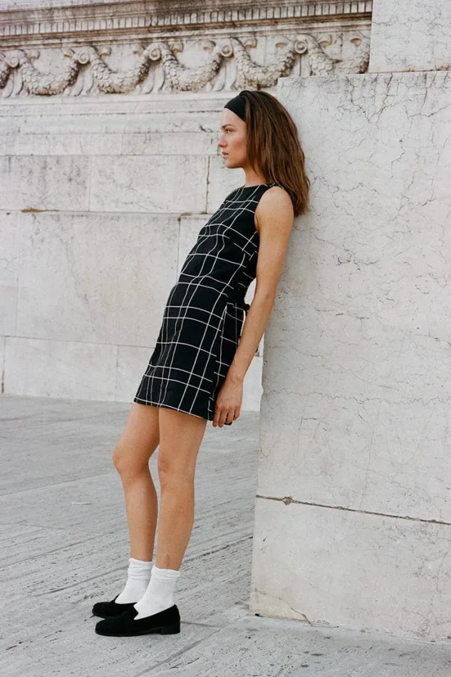 Women Faithfull The Brand Mini Dresses Lui Mini Dress Letizia Check Black
