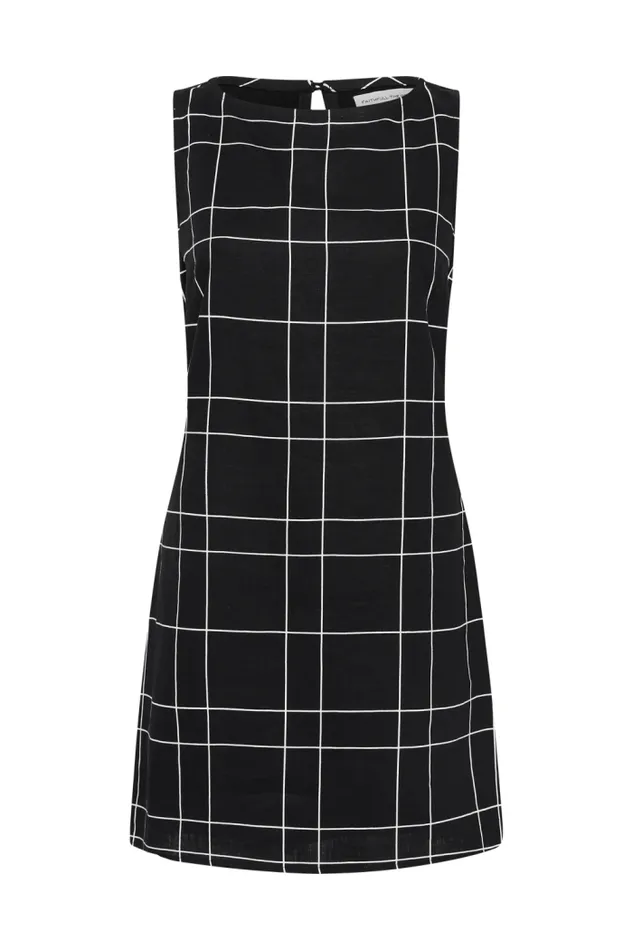 Women Faithfull The Brand Mini Dresses Lui Mini Dress Letizia Check Black