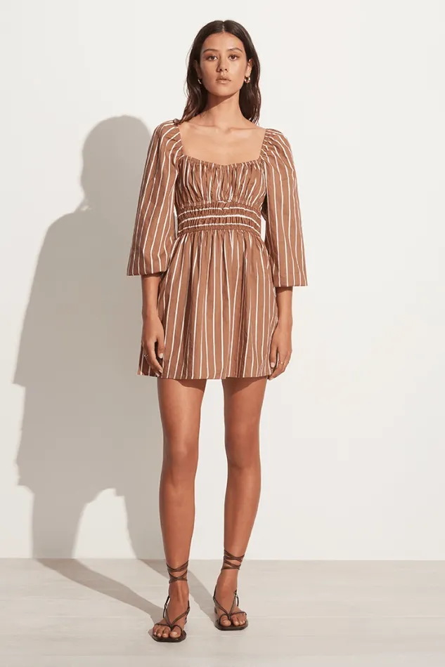 Women Faithfull The Brand Mini Dresses Paloma Mini Dress Adia Stripe Print Hazelnut 8211 Final Sale Women Faithfull The Brand Mini Dresses Paloma Mini Dress Adia Stripe Print Hazelnut 8211 Final Sale