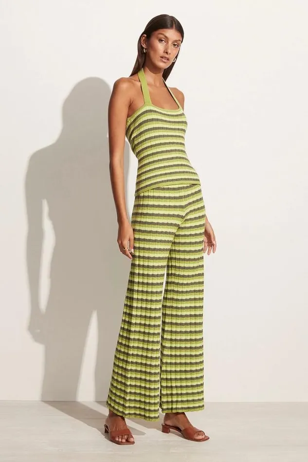 Women Faithfull The Brand Pants Damira Knit Pants Green Stripes Exclusive 8211 Final Sale Women Faithfull The Brand Pants Damira Knit Pants Green Stripes Exclusive 8211 Final Sale