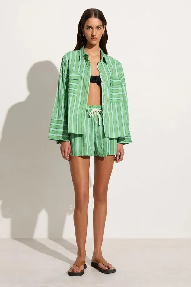 Women Faithfull The Brand Skirts and Shorts Amaro Short Akaia Stripe Green