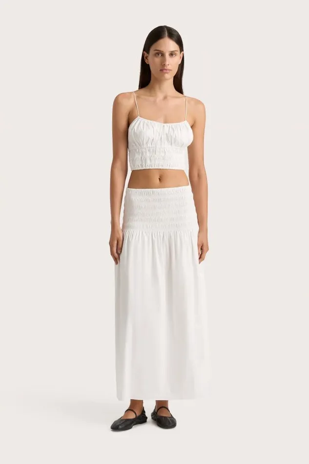 Women Faithfull The Brand Skirts and Shorts Baia Midi Skirt White