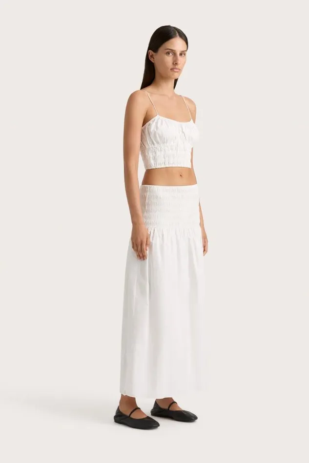 Women Faithfull The Brand Skirts and Shorts Baia Midi Skirt White