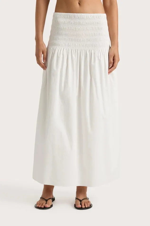 Women Faithfull The Brand Skirts and Shorts Baia Midi Skirt White