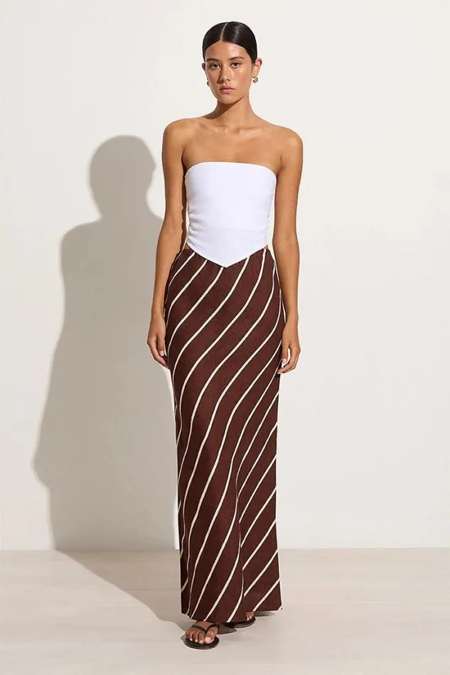 Women Faithfull The Brand Skirts and Shorts Cataline Skirt San Vito Stripe Truffle 8211 Final Sale Women Faithfull The Brand Skirts and Shorts Cataline Skirt San Vito Stripe Truffle 8211 Final Sale