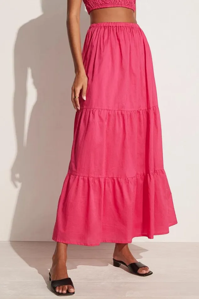 Women Faithfull The Brand Skirts and Shorts Ellaine Maxi Skirt Fuchsia 8211 Final Sale