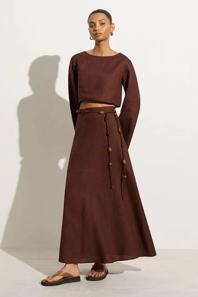 Women Faithfull The Brand Skirts and Shorts Es Raco Skirt Tobacco