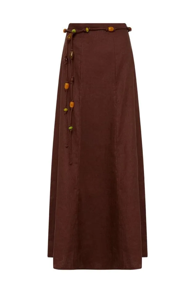 Women Faithfull The Brand Skirts and Shorts Es Raco Skirt Tobacco