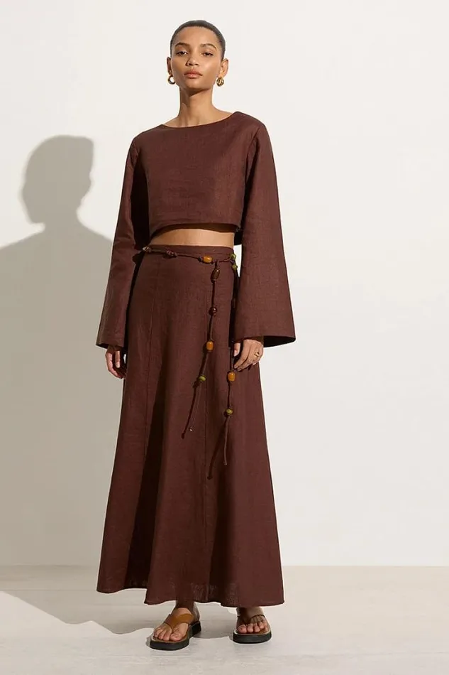 Women Faithfull The Brand Skirts and Shorts Es Raco Skirt Tobacco
