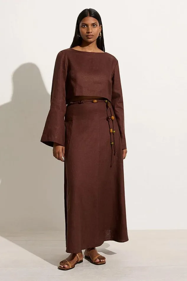 Women Faithfull The Brand Skirts and Shorts Es Raco Skirt Tobacco