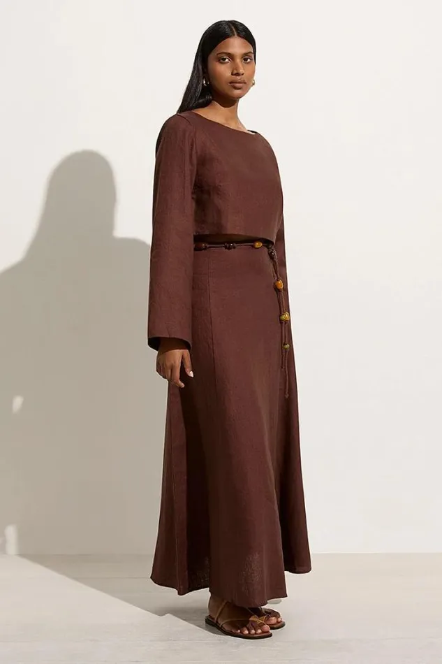 Women Faithfull The Brand Skirts and Shorts Es Raco Skirt Tobacco