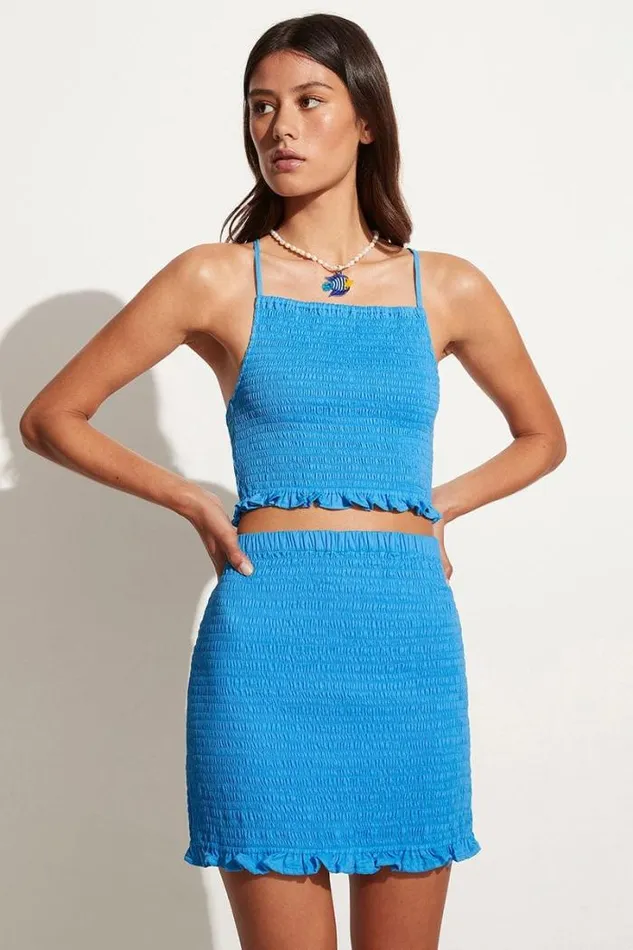 Women Faithfull The Brand Skirts and Shorts Esti Skirt Turquoise 8211 Final Sale