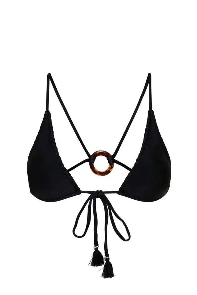 Women Faithfull The Brand Swim Alani Bikini Top Black