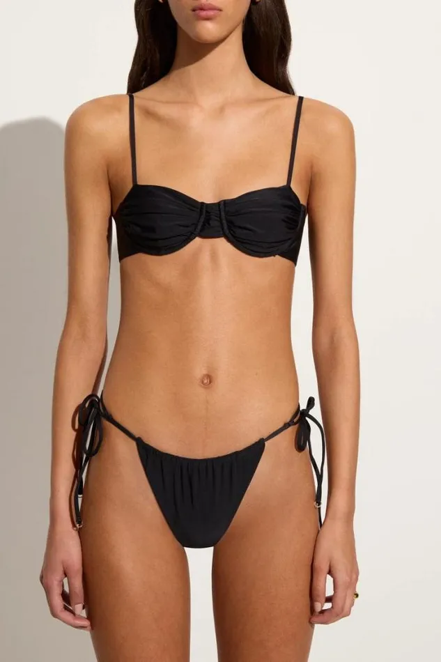 Women Faithfull The Brand Swim Baja Bikini Top Black
