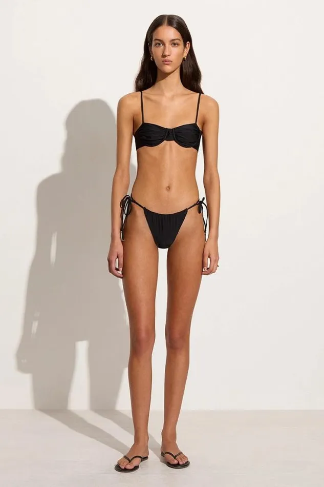 Women Faithfull The Brand Swim Baja Bikini Top Black