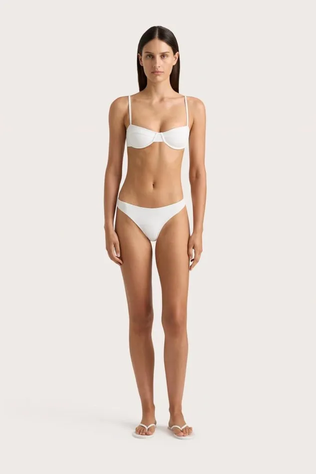 Women Faithfull The Brand Swim Farrah Bikini Top White
