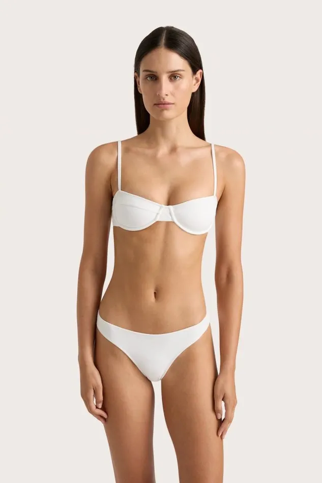Women Faithfull The Brand Swim Farrah Bikini Top White