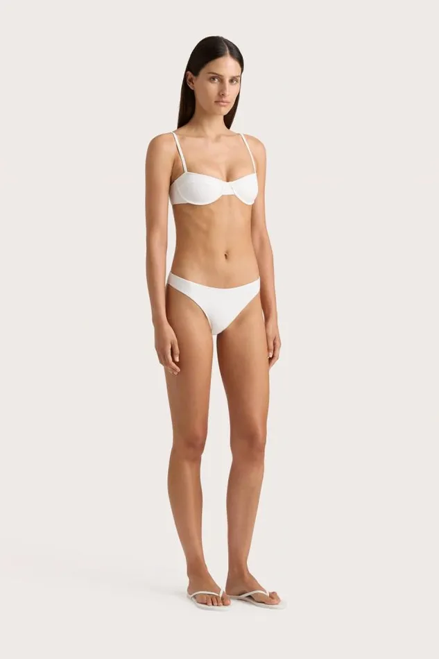 Women Faithfull The Brand Swim Farrah Bikini Top White