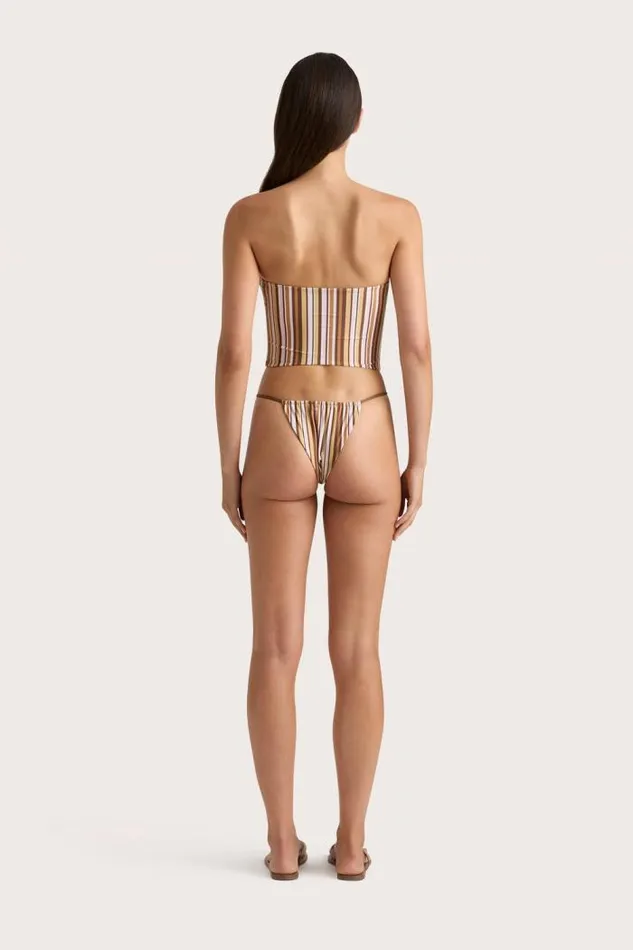 Women Faithfull The Brand Swim Jean Swim Top Terracotta Stripe