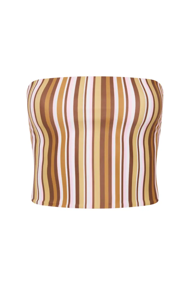 Women Faithfull The Brand Swim Jean Swim Top Terracotta Stripe