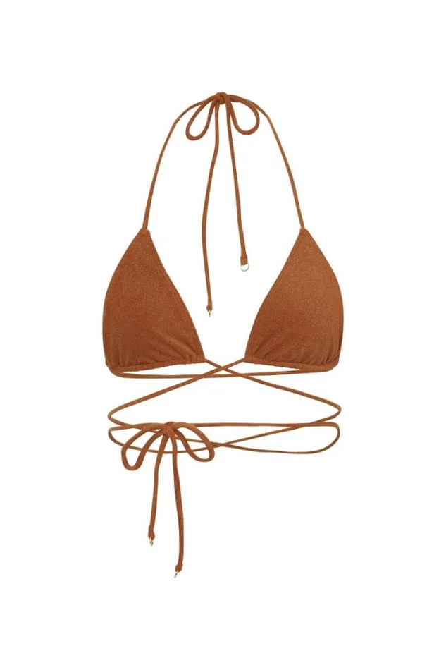 Women Faithfull The Brand Swim Marzia Bikini Top Cocoa Towelling 8211 Final Sale