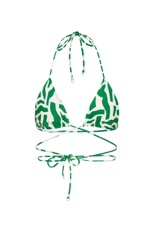 Women Faithfull The Brand Swim Marzia Bikini Top Tulli Print Green 8211 Final Sale
