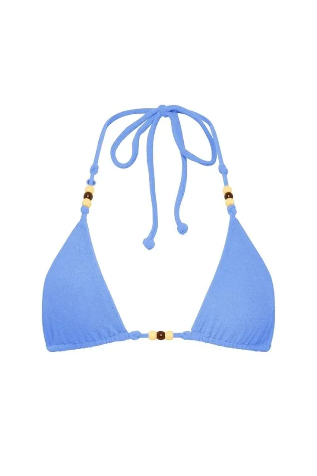 Women Faithfull The Brand Swim San Marco Bikini Top Sicilian Blue Towelling 8211 Final Sale
