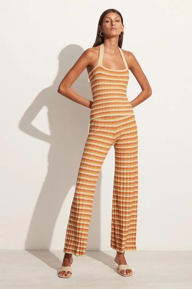 Women Faithfull The Brand Tops Alora Knit Tank Neutral Stripes Exclusive 8211 Final Sale
