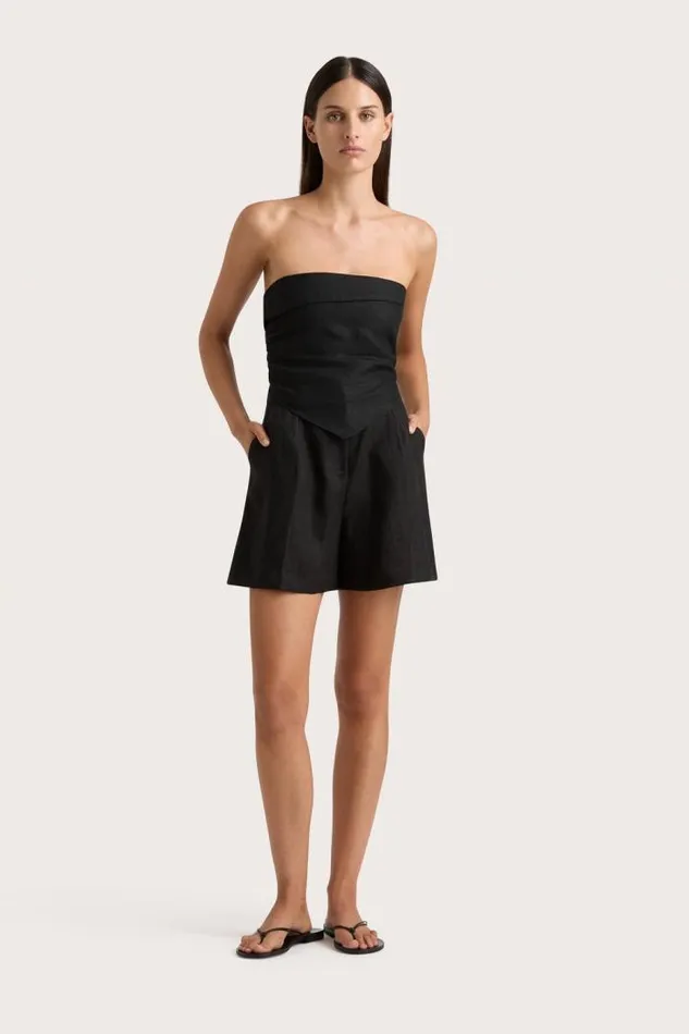 Women Faithfull The Brand Tops Antibes Strapless Top Black