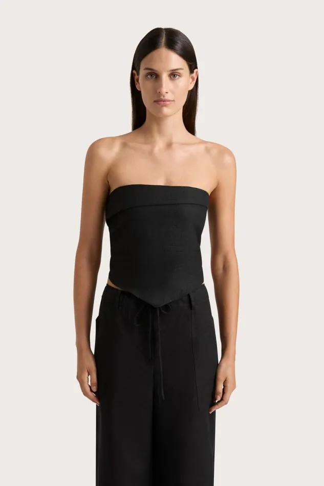 Women Faithfull The Brand Tops Antibes Strapless Top Black