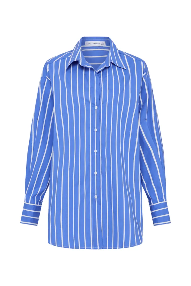 Women Faithfull The Brand Tops Daija Shirt Adia Stripe Ocean Blue