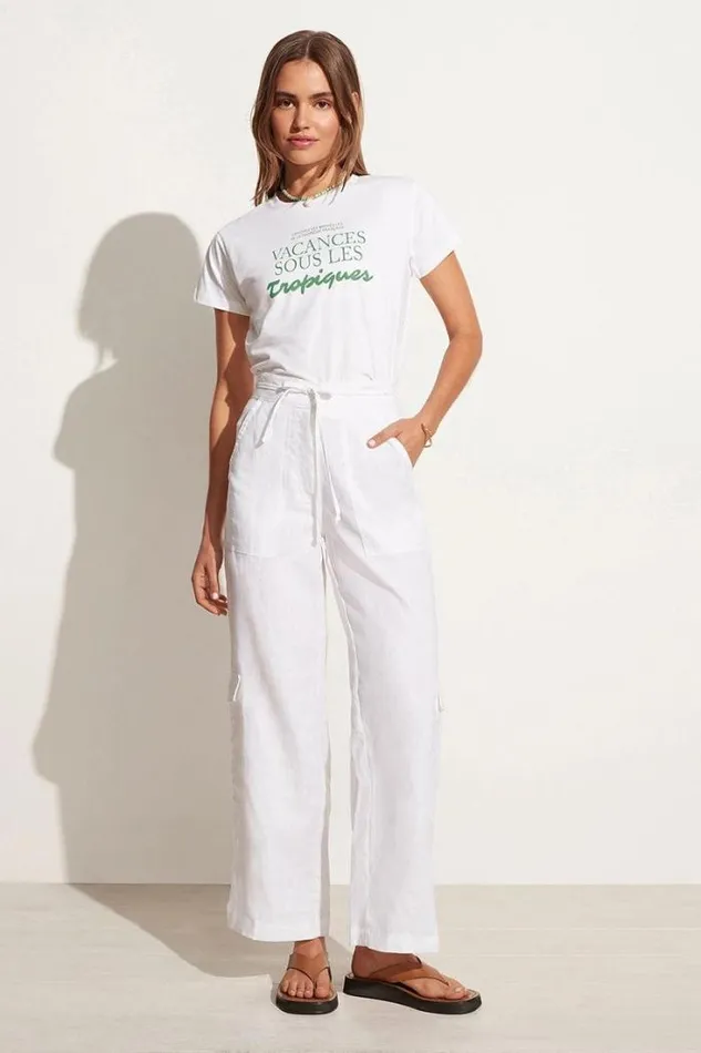 Women Faithfull The Brand Tops En Vacances Tee White Exclusive 8211 Final Sale