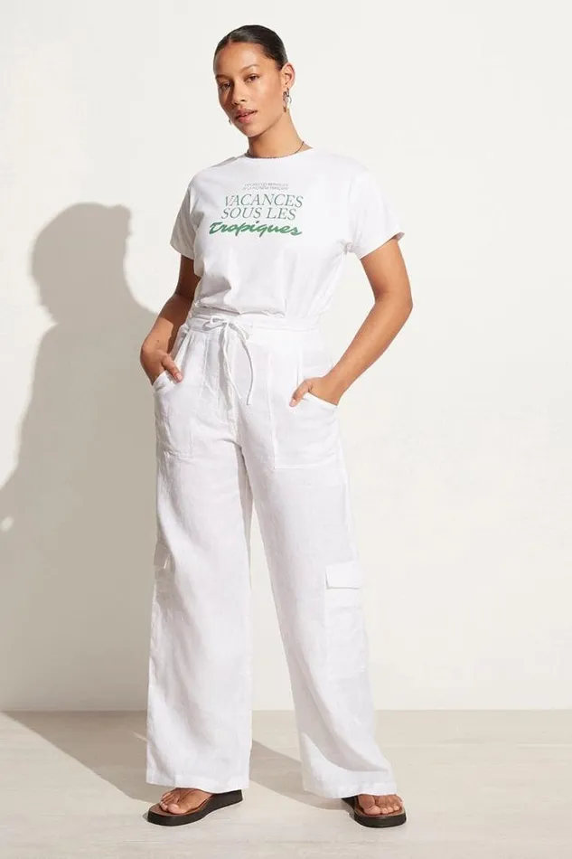 Women Faithfull The Brand Tops En Vacances Tee White Exclusive 8211 Final Sale