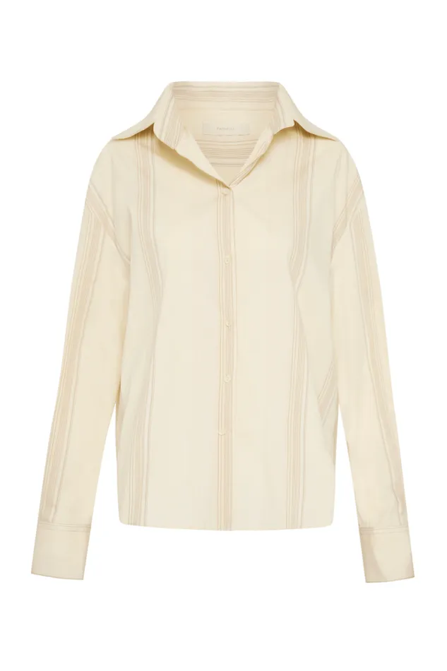 Women Faithfull The Brand Tops En Vau Shirt Foam Taupe Stripe