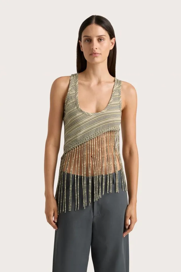 Women Faithfull The Brand Tops Maceio Top Lemon Navy Stripe