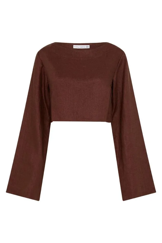 Women Faithfull The Brand Tops Menorca Top Tobacco