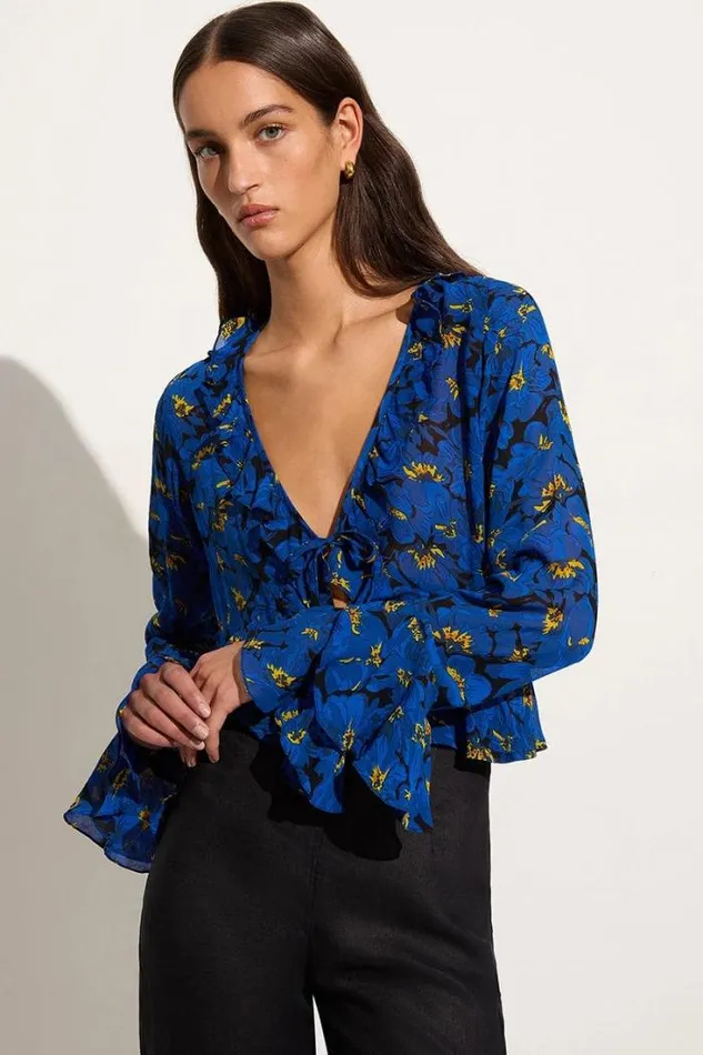 Women Faithfull The Brand Tops Montenegro Top El Limon Floral Blue