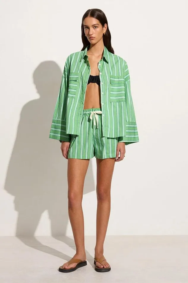Women Faithfull The Brand Tops Tasha Shirt Akaia Stripe Green
