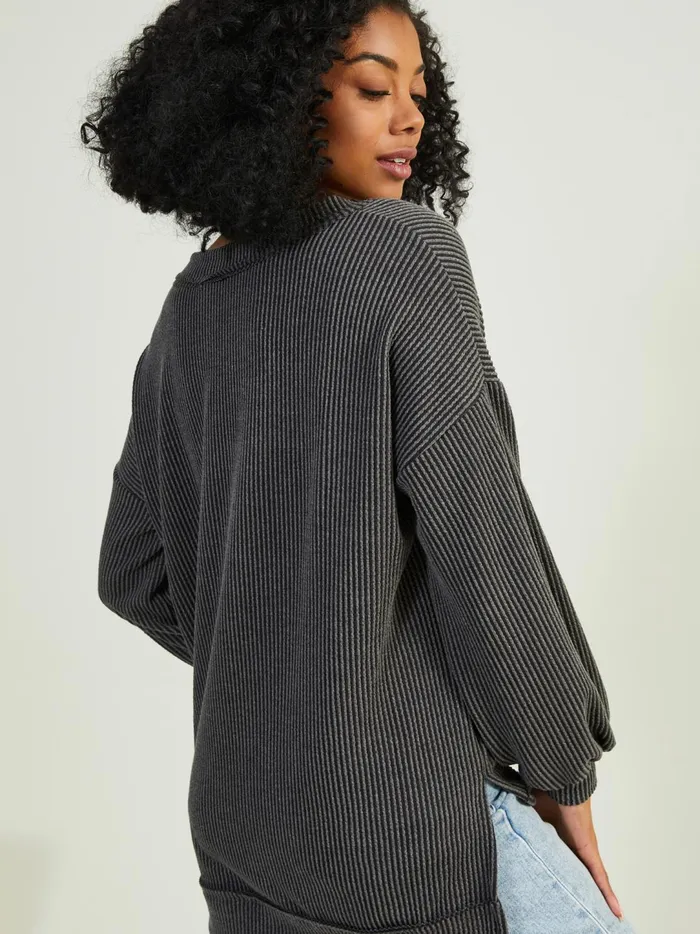 Women Fallon Ribbed Tunic Top Charcoal Altar039d State Blouses